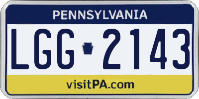 PA license plate LGG2143