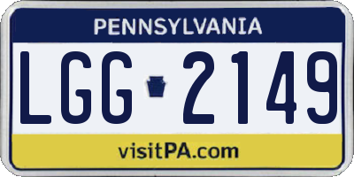 PA license plate LGG2149