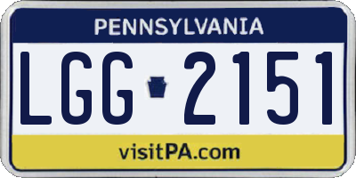 PA license plate LGG2151