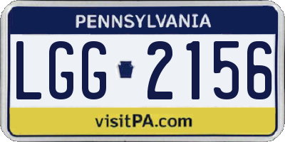 PA license plate LGG2156