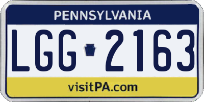 PA license plate LGG2163