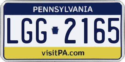 PA license plate LGG2165