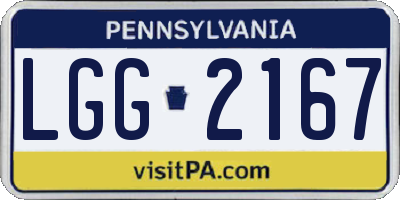 PA license plate LGG2167