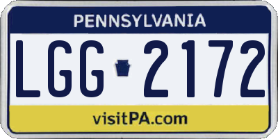 PA license plate LGG2172