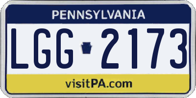 PA license plate LGG2173