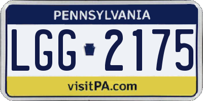 PA license plate LGG2175