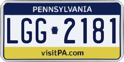 PA license plate LGG2181