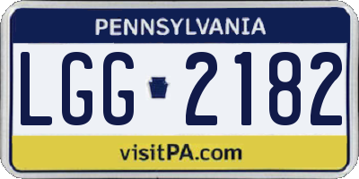PA license plate LGG2182