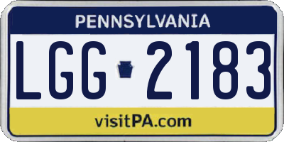 PA license plate LGG2183