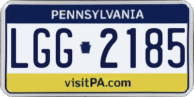 PA license plate LGG2185