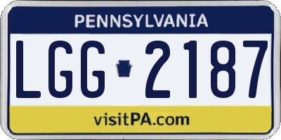 PA license plate LGG2187