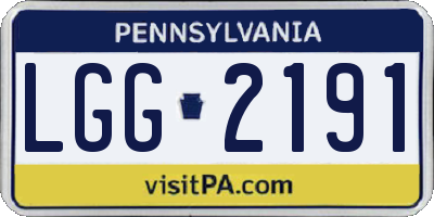 PA license plate LGG2191