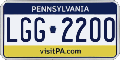 PA license plate LGG2200