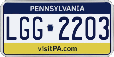 PA license plate LGG2203