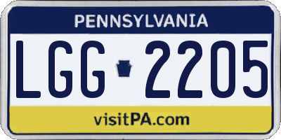 PA license plate LGG2205