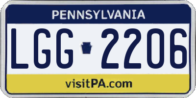 PA license plate LGG2206