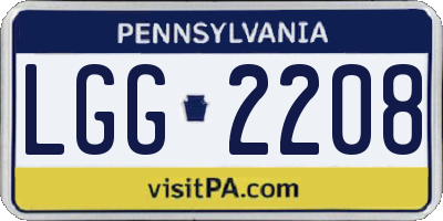 PA license plate LGG2208