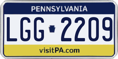 PA license plate LGG2209