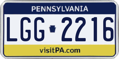 PA license plate LGG2216