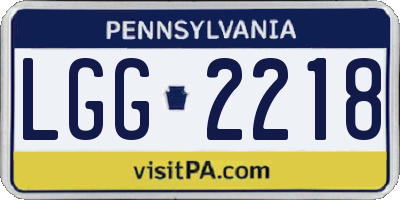PA license plate LGG2218