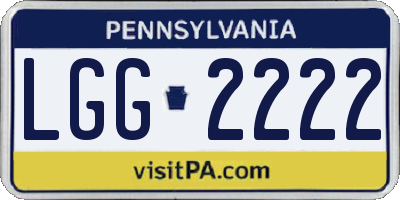 PA license plate LGG2222