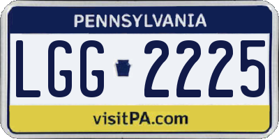 PA license plate LGG2225