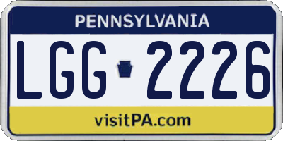 PA license plate LGG2226