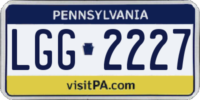 PA license plate LGG2227