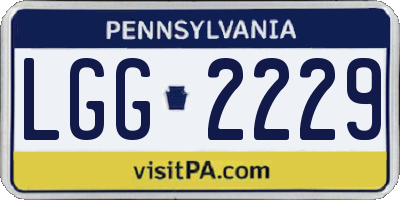 PA license plate LGG2229