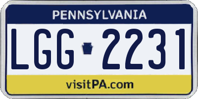 PA license plate LGG2231