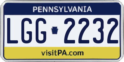 PA license plate LGG2232