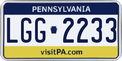 PA license plate LGG2233