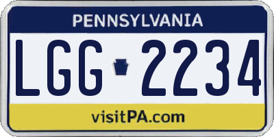 PA license plate LGG2234