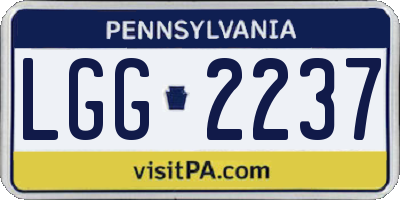 PA license plate LGG2237