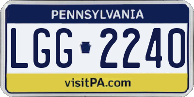 PA license plate LGG2240
