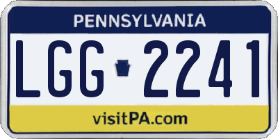 PA license plate LGG2241