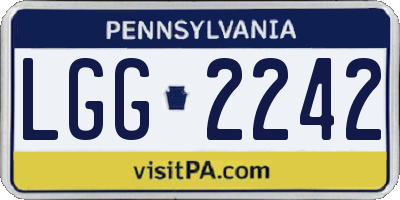 PA license plate LGG2242