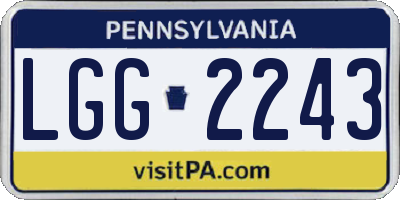 PA license plate LGG2243