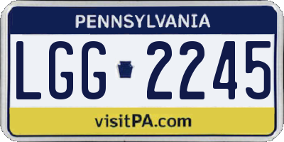 PA license plate LGG2245