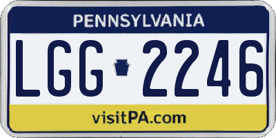 PA license plate LGG2246
