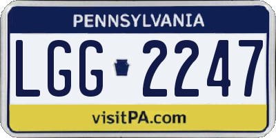 PA license plate LGG2247