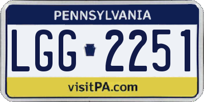 PA license plate LGG2251