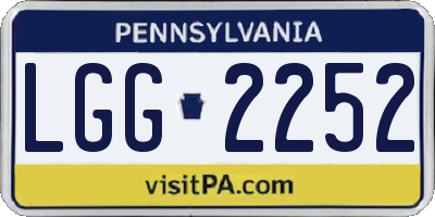 PA license plate LGG2252
