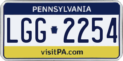 PA license plate LGG2254