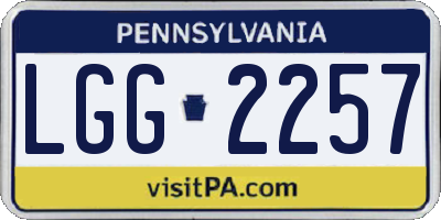 PA license plate LGG2257