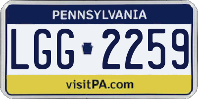 PA license plate LGG2259