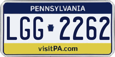 PA license plate LGG2262