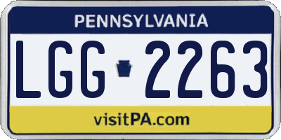 PA license plate LGG2263