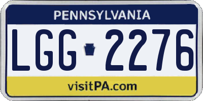PA license plate LGG2276