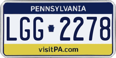 PA license plate LGG2278